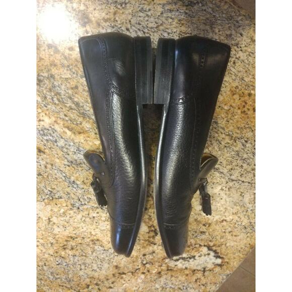 MEZLAN HAVANA MENS TASSLE LOAFER DRESS SHOES SIZE 9.5 M CAP TOE LEATHER BLACK - Picture 9 of 12